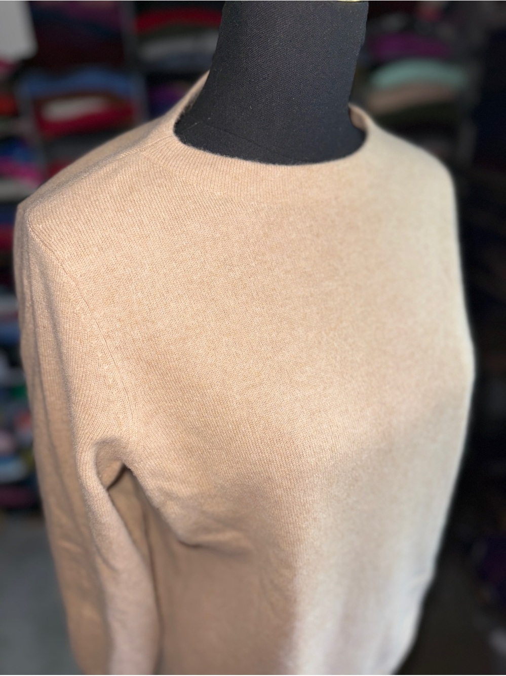 Talbots Light Camel Crewneck Cashmere Sweater